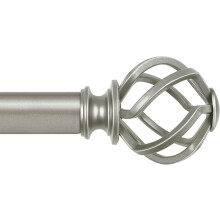 Antique Curtain Rod 32 to 58 inch(2.6-4.8ft), 1 inch Adjustable Single Curtain Rods for 28 to 48 inch, Decorative Drapery Rod with Twisted Cage Ends