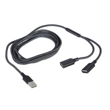 Cabo de extensão USB A macho para USB A fêmea dupla, 1 m