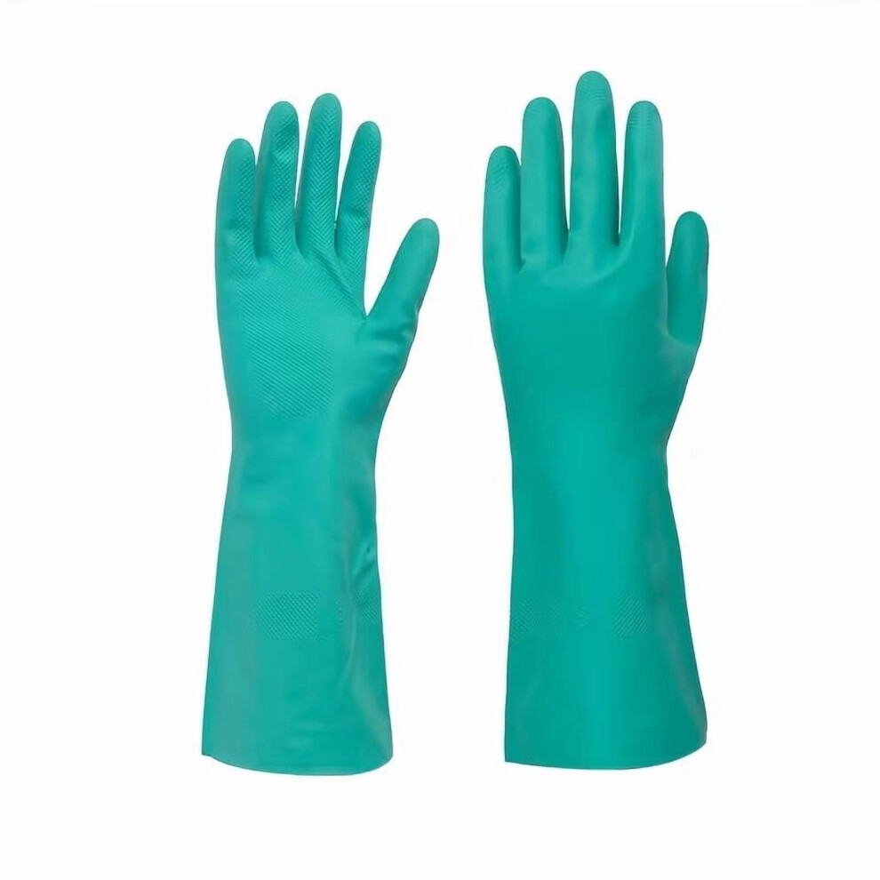 2 Pairs Nitrile Cleaning Gloves, Chemical Resistant Gloves, Reusable Industrial Grade Nitrile Gloves for Home