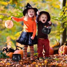 Kessel 2er Set - Schwarze Halloween Deko Töpfe