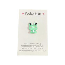 Pekkaxy Resin Frog Hugs Greeting Card (2.16x3.14 in), Cute Mini Figurine Gift for Family, Friends, Teachers – Tabletop Display for Office, Nursery,