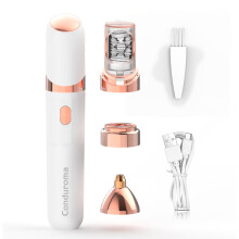 3-in-1 Electric Epilator & Facial Trimmer for Women, LED Light, Rechargeable, Stainless Steel Blades, Ergonomic Design