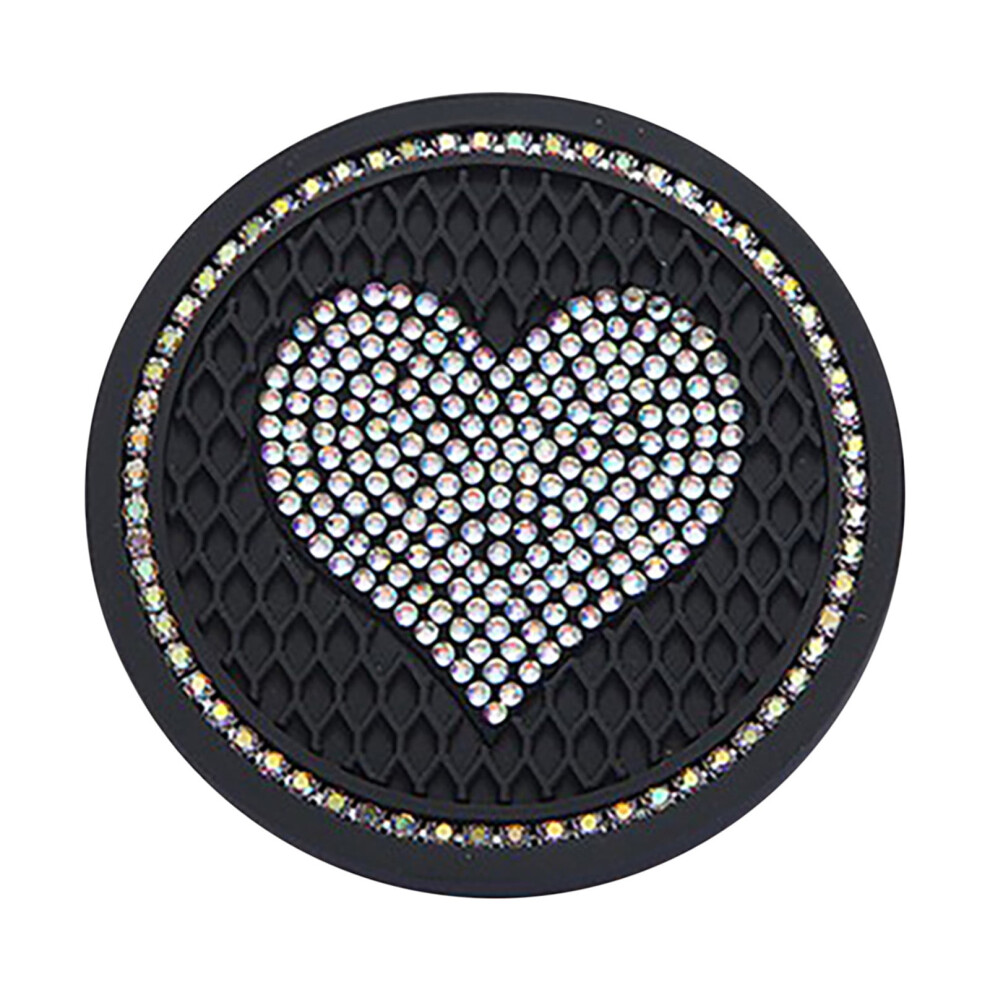 Silicone Drink Coasters Universal Vehicle Bling Cup Holder Insert Car Interior Accessories-2.76 Inch Silicone Slip Crystal Rhinestone Car Universal 9180479755470