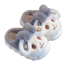 Pantuflas de invierno cómodas para niñas AWZXDE con un adorable diseño de conejito, zapatos de interior de suela suave, calzado cálido y suave