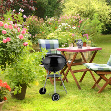 Bærbar vannkoker BBQ-grill med askefanger og hjul