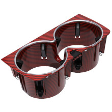 Car Center Console Insert Drinks Cup Holder A2226830075 for S Class W222 2018-2020 Red Carbon Fiber