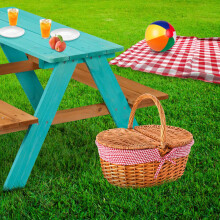 Tavolo da picnic in legno per bambini con panche - Legno di pino