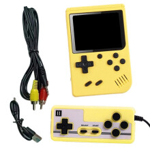 Handheld Videogameconsole 3,0 Inch Kleurenretro Draagbare -LCD Kleurenspelspeler voor Kinderen Ingebouwd 500 Spellen Geel