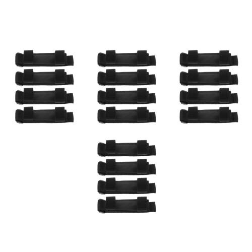 16Pcs Adjustable Nylon Universal Eating Cuff Strap Black Disabled Aid