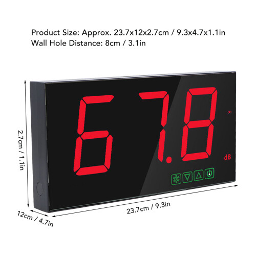 Wall Sound Meter with Battery and Alarm