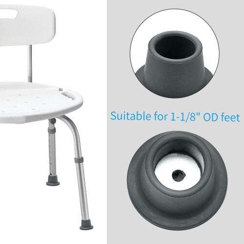 Rubberen slangtips voor badstoel (8 stuks) 1
