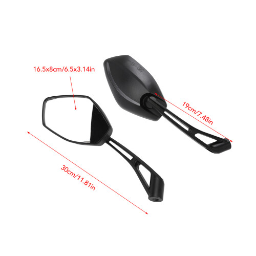2PCS Motorcycle Rearview Mirrors Wide Angle, Shockproof Handlebar Side Glass 1
