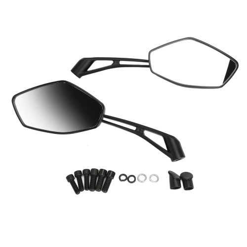 2PCS Motorcycle Rearview Mirrors Wide Angle, Shockproof Handlebar Side Glass 2