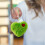 Ornamenti a forma di cuore con pompon verdi e cuore rosso, 6 pezzi 7