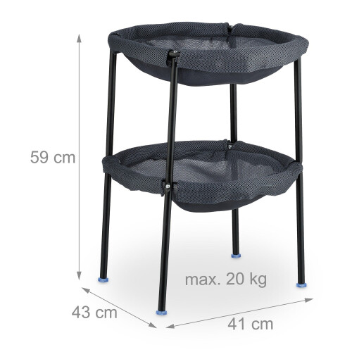 Cat Hammock Bed, 2 tasoa, teräsrunko, harmaa verkko 2