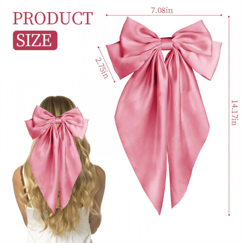 Set di 8 fiocchi per capelli da donna, design elegante, multicolore 2