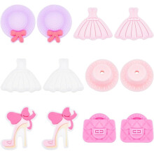 12 Stück rosa Silikon-Fokusperlen, 6 verschiedene Ausführungen, 3D-Cartoon-Abstandsperlen für DIY-Stifte, Schlüsselanhänger, Armbänder –