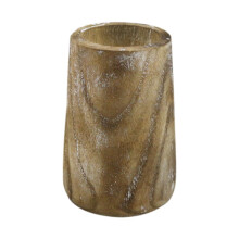 Kleine, rustikale Knospenvase aus Holz, weiß gewaschen