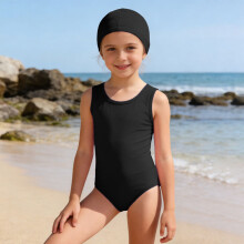 Girls' one-piece swimsuit, quick-drying, size 11-12 years