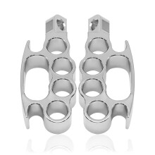 Pedane poggiapiedi in alluminio per mini moto, ricambio per moto da cross e accessori per motociclette - Argento