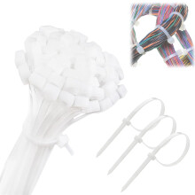 Bridas de nailon resistentes de 30 cm (12 pulgadas), 100 unidades, blancas, resistentes a los rayos UV, autoblocantes, para el hogar, la oficina o el