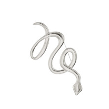 Broche de cobra dourada em aço, 6,8 x 3,2 cm
