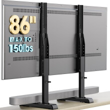 Suport TV de masă cu înălțime reglabilă, înlocuitor pentru televizoare curbate plate de 37-86 inch, bază TV de până la 150 lbs cu