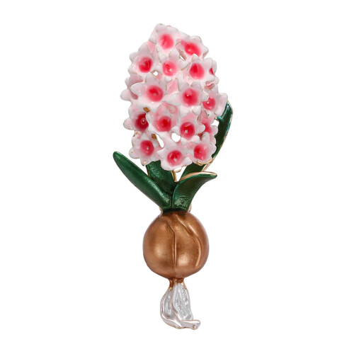 Lavendelbloembroche van legering, 2x5,5 cm