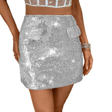 Dámské šaty bílé flitrované sukně flitrované třpytivé sukně flitrovaný outfit