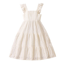 Französisches Prinzessinnenkleid aus Spitze für Mädchen von 7-12 Jahren – Elegantes, trägerloses Kleid mit Lochstickerei, perfekt für