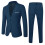 Set costum solid slim fit pentru copii, cu jachetă cu decolteu adânc în V și 1
