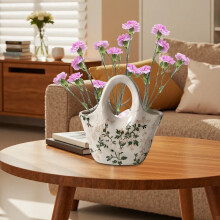 Vase en céramique à glaçure craquelée rustique, 12 cm, kaki