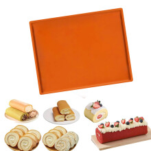 Silikon-Backmatte – Rutschfest, antihaftbeschichtet, wiederverwendbare Ofenmatte für Kekse, Gemüse, Pizza & mehr (Orange)