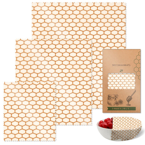 Versatile Beeswaxs Storage Covers 3 Pack Natural Freshness Home Accessory for Kitchen Storage Organization
