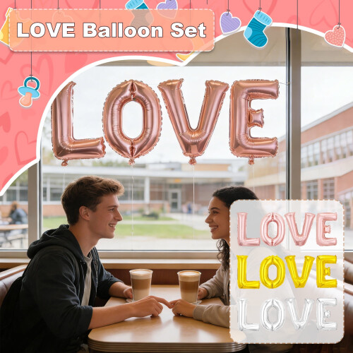 Sada fóliových balónků LOVE 31" (4 ks)