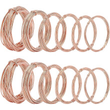 1 set van 12 rollen diverse soorten zacht koperdraad (18/20/22/24/26/28 gauge) rond koperdraad voor het maken van sieraden, 5 meter per rol