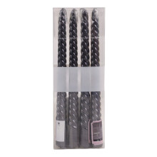 4 candele a spirale affusolate da 25 cm, alte, ideali per Natale, San Valentino, cene, feste, compleanni, matrimoni e decorazioni per la casa (nere)