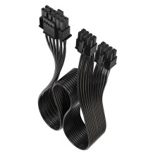 Cable de alimentación de GPU, 16 pines, 12+4, dos entradas de 8 pines, cable de alta corriente de 16 AWG, optimizado para ensamblajes de PC.