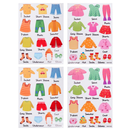 2Sets Clothes Organization Stickers Removable Clothing Sort Labels for Wardrobe