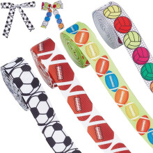 4 Rollen 7/8" Sportband (Fußball/Volleyball) – Polyester-Ripsband für Geschenke, Haarschleifen, Bastelarbeiten, Nähen, Partydekoration