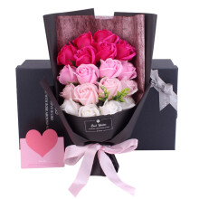 Ramo de rosas artificiales para el Día de San Valentín, ramo de flores de algodón en colores dulces, ramos de rosas de alta gama, decoración