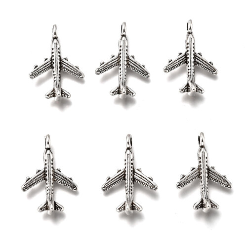 Antikk sølv flyanheng charms, legering, 20 stk