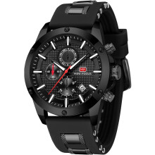 Orologio da uomo casual sportivo (cronografo/impermeabile/luminoso/calendario) con cinturino in silicone, orologio al quarzo alla moda per uomo