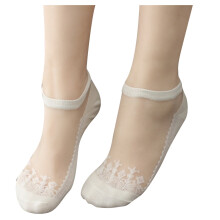 Chaussettes courtes décontractées pour femmes AWZXDE, bordées de dentelle, respirantes, confortables et tendance au quotidien, blanches.
