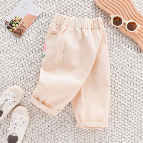 Kinder Jogger Hose Beige 100 | Mädchen lässig 2