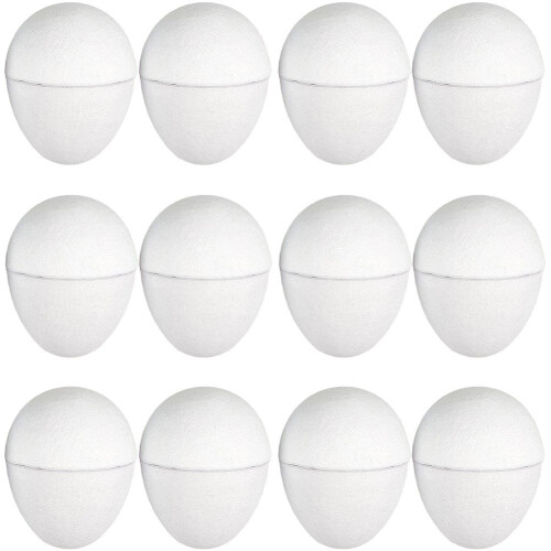 DIY Paper Mache Easter Eggs Unfinished Blank 12 Pcs