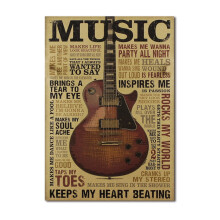 Chitară muzicală clasică nostalgică retro Kraft hârtie poster pictură decorativă Core Wall Art printuri pentru cameră