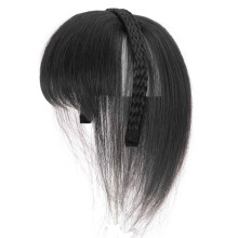Dameshaarband met gebogen pony, warrige pony, gevlochten haarstukjes voor vrouwen, platte, nette pony