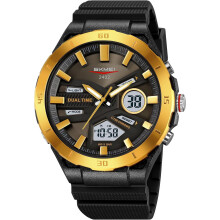 Orologio sportivo da uomo impermeabile con doppio display, multifunzione cronografo, data del giorno della settimana, analogico-digitale, ideale per