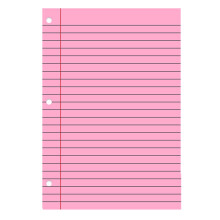 200 Sheets 8x10.6" Pink College-Ruled Loose Leaf Paper, 3-Hole Punched, Compatible with 3-Ring Binders
